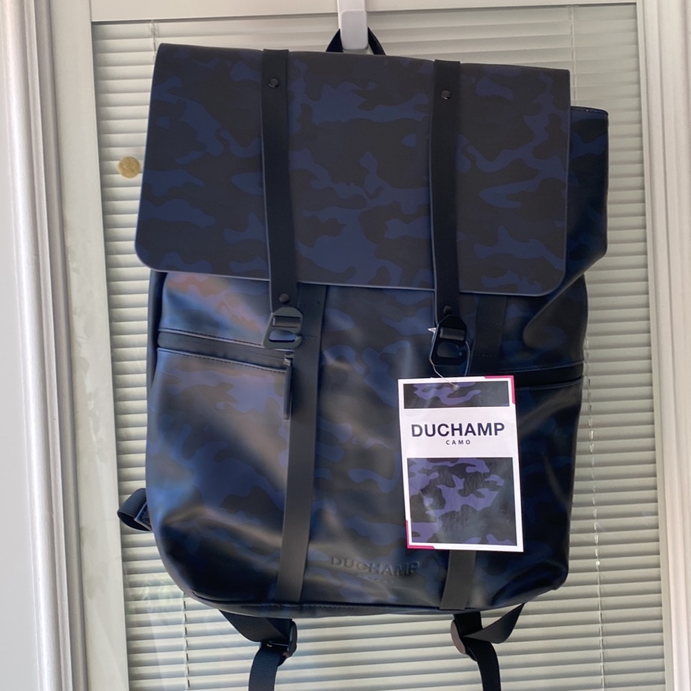 Duchamp Foldover Rubberized Backpack Navy Camo